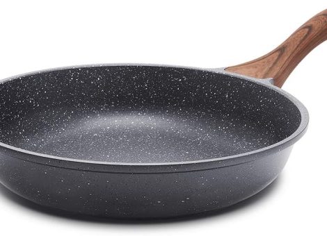 SENSARTE Nonstick Frying Pan Skillet, Swiss Granite Coating Omelette Pan, Healthy Stone Cookware Chef’s Pan, PFOA Free (8/9.5/10/11/12.5 Inch) (9.5 Inch)